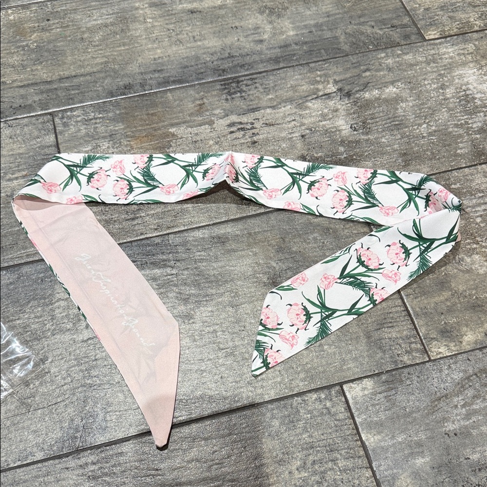 Floral Pink and Green neck/hair Scarf